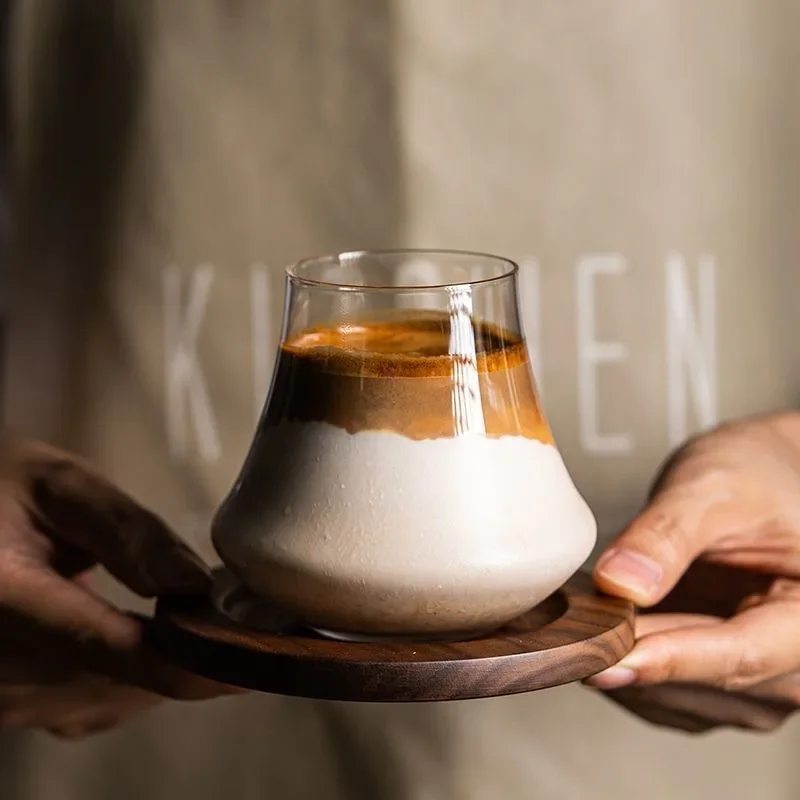Glass Cups Coffee Beer Mug Aesthetic Drinkware Glassware Cocktails Wine Whiskey Espresso Water Cups Heat Resistant Tea Utensils