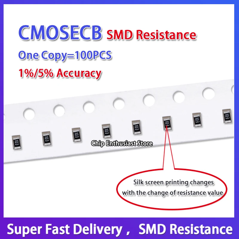 

100PCS Resistor 0603 7.5Kr 7.5kR 1/10W Accuracy1% 1608 1.6*0.8MM SMD-2 Chip Resistor