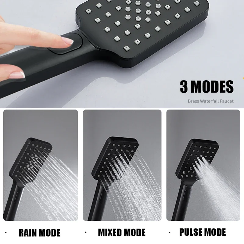Hot Cold Digital Shower Set Faucet Bathroom Thermostatic Mixer Rain System Wall Mount SPA Rainfall Bath Tap Modern Grifos
