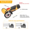 KKMOON 12V Electric Angle Grinder 19500rpm Mini Grinding Cutting Machine For Cutting Polishing Ceramic Tile Wood Stone Steel 6