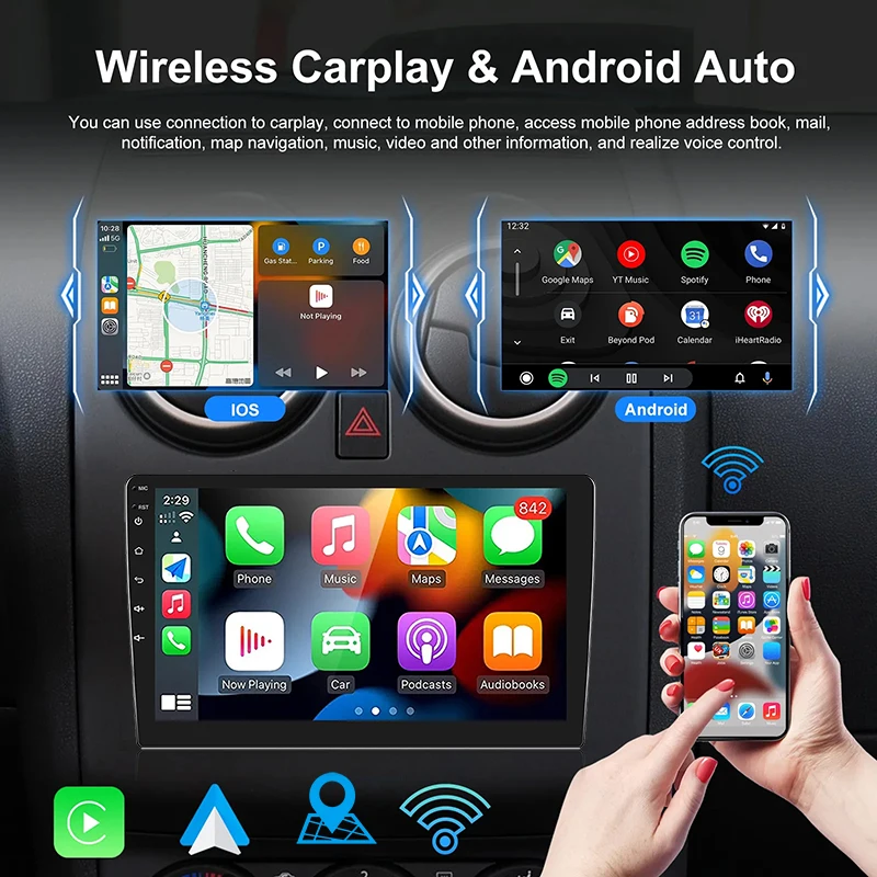 2 Din Car Audio Android 13 Car Radio 7″/9″/10″ Android auto Carplay GPS Automotive Multimedia Player car intelligent systems