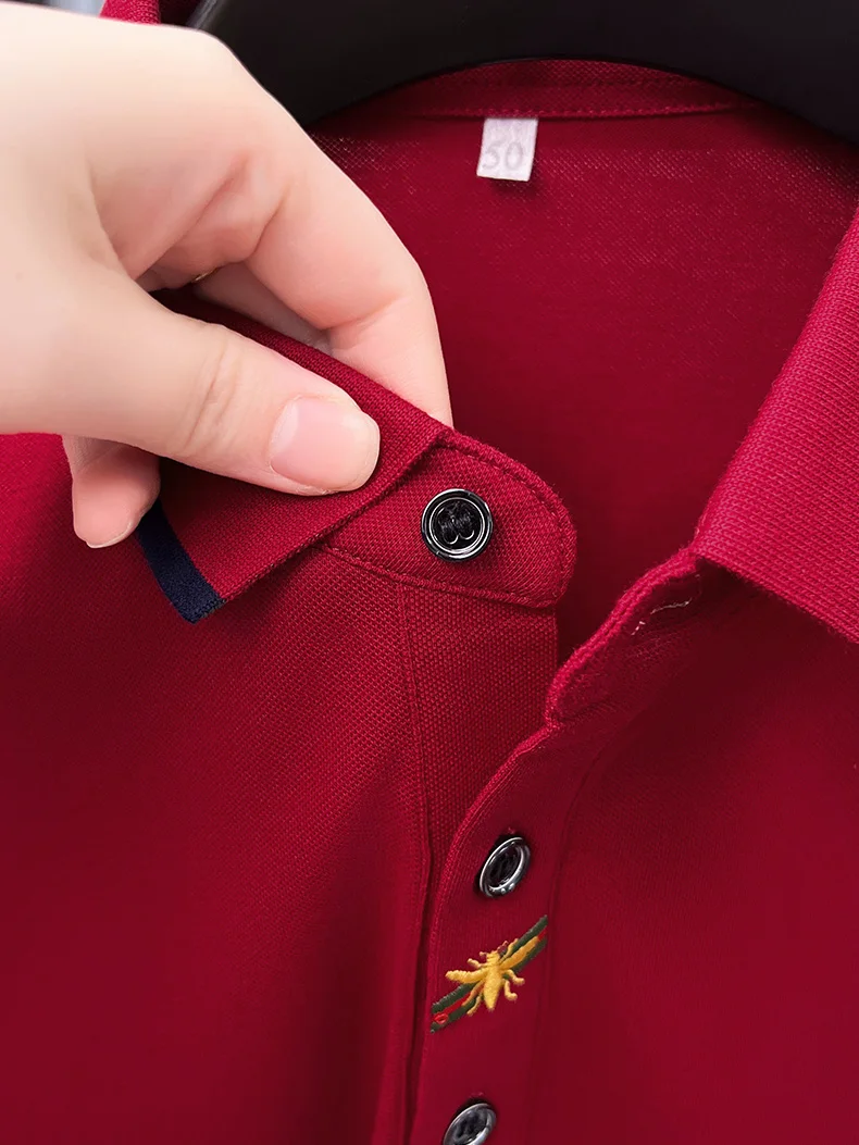 Luxusmarke, exquisit besticktes Kurzarm-Poloshirt für Herren, neue Mode, Sommer, atmungsaktives T-Shirt, lässiges Oberteil im koreanischen Stil – Detail 23