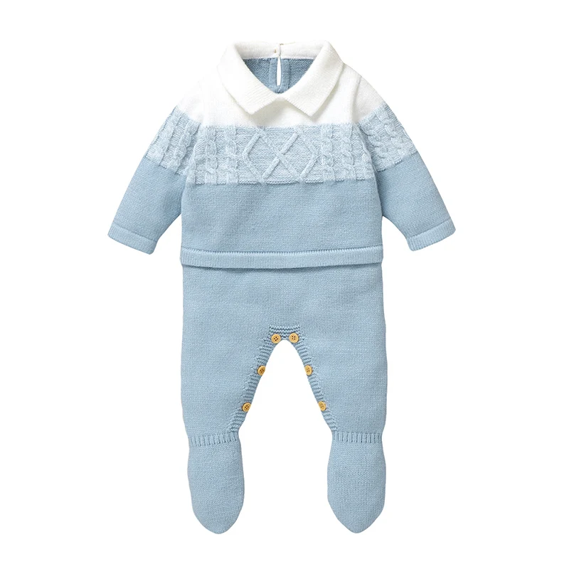Knit Winter Baby Romper 1
