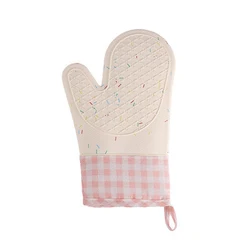 Silicone Heat - Resistant Oven Mitt - Cute Design (Pink)
