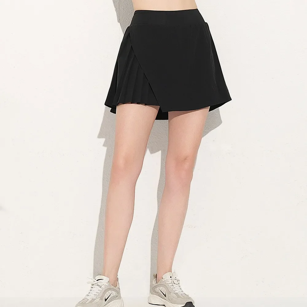 Summer Women Sports Anti Exposure Pleated Table Tennis Skirts Fitness Dry Quick Elastic Athletic Golf Shorts With Pocket
