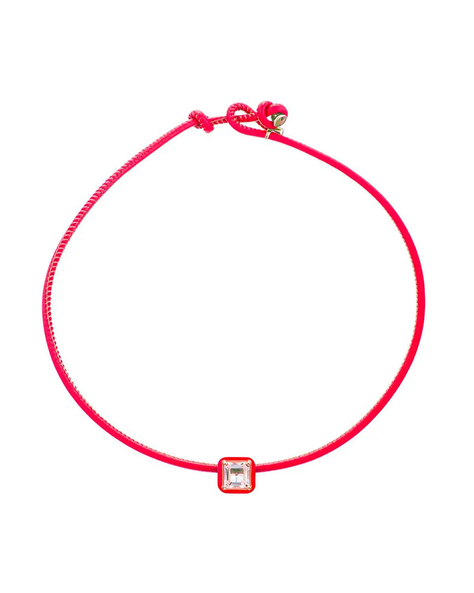 

POP CHOKER WITH SQUARE IN CANDY SETTING IN RED