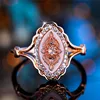 Luxury Female Small White Zircon Stone Engagement Ring Rose Gold Color Summer Wedding Jewelry For Women