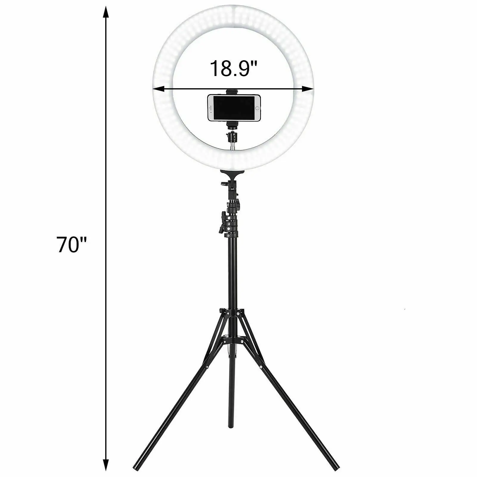 LED Ring Light Kit with Tripod Stand 18 inch Ring Light Dimmable 6000K for Makeup Phone Camera SMD LED Video Makeup Lamp