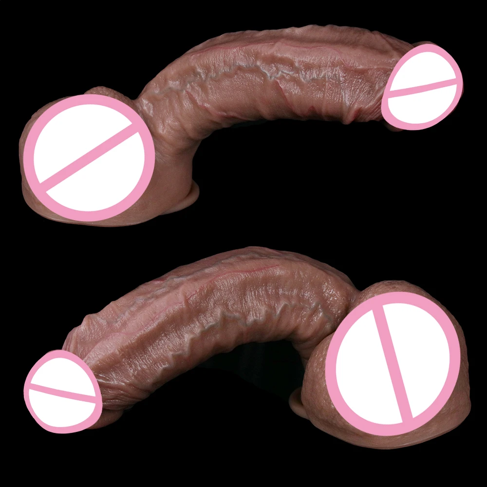 Copy Cock Realistic Soft Huge Dildo Double Silicone Big Flesh Masturbators Penis Woman Anal Sex Toy Suction Cup Dick