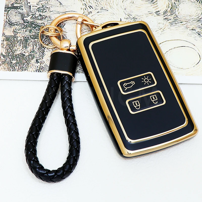 Key Case Cover Key Case For Renault Captur Koleos Kadjar Zoe Arkana Espace Clio Megane Grand Scenic Sandero Dacia Anti-dust Card Car Key Case Cover