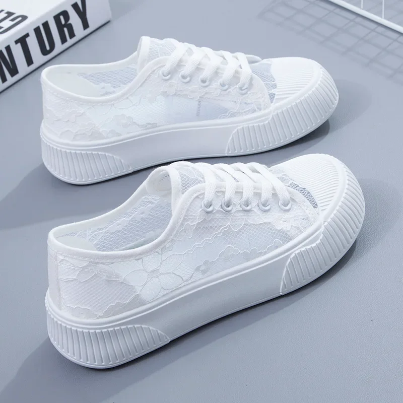 

Summer Women Casual Shoes Lace Woman Breathable Mesh Sneakers Flats Platform Floral Loafers Comfort Walking Shoes Zapatillas