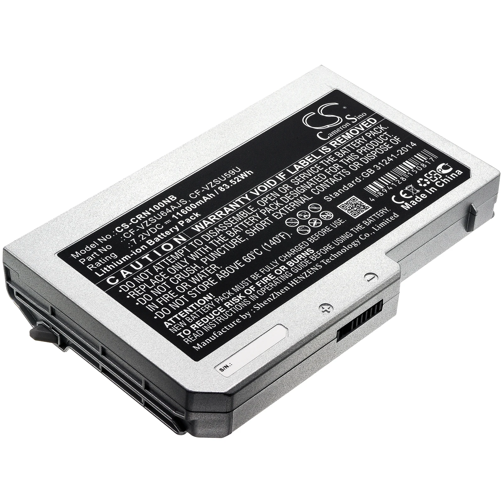 

CS 11600 мАч/83.52Wh батарея для цифрового фотоаппарата Panasonic Toughbook CF-N10,Toughbook CF-S10 CF-VZSU59U,CF-VZSU60AJS,CF-VZSU60U,