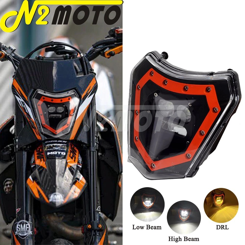 Motorcycle Led 12v Headlight E8 Emark For Ktm Exc Xcf Xcw 125 250 300
