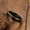 5mm Men's Black Tungsten Carbide Ring Engagement Rings Gold Color Design Matte Brushed Wedding Band Rings Anillos US 3