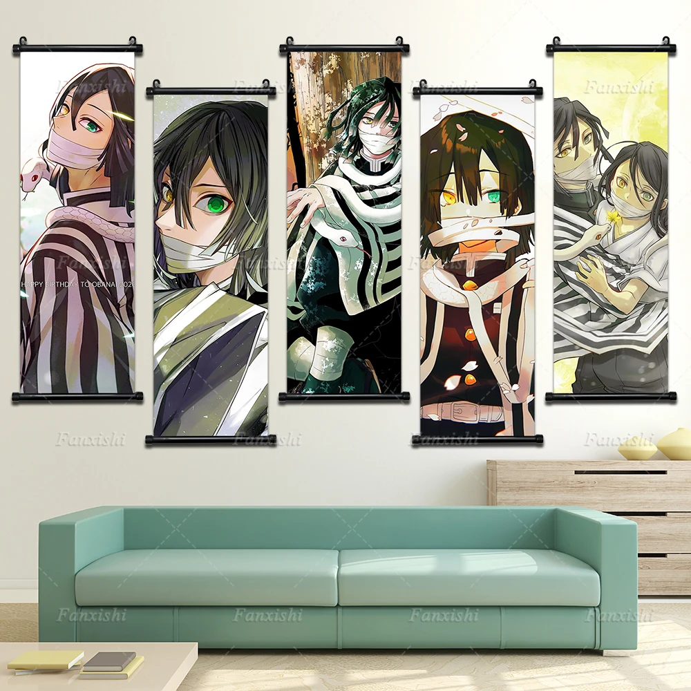 Hot Pop Wall Artwork Demon Slayer Canvas Mural Painting Prints Anime Figure  Poster Plastic Japan Hanging Scrolls Home Decoration| | - AliExpress