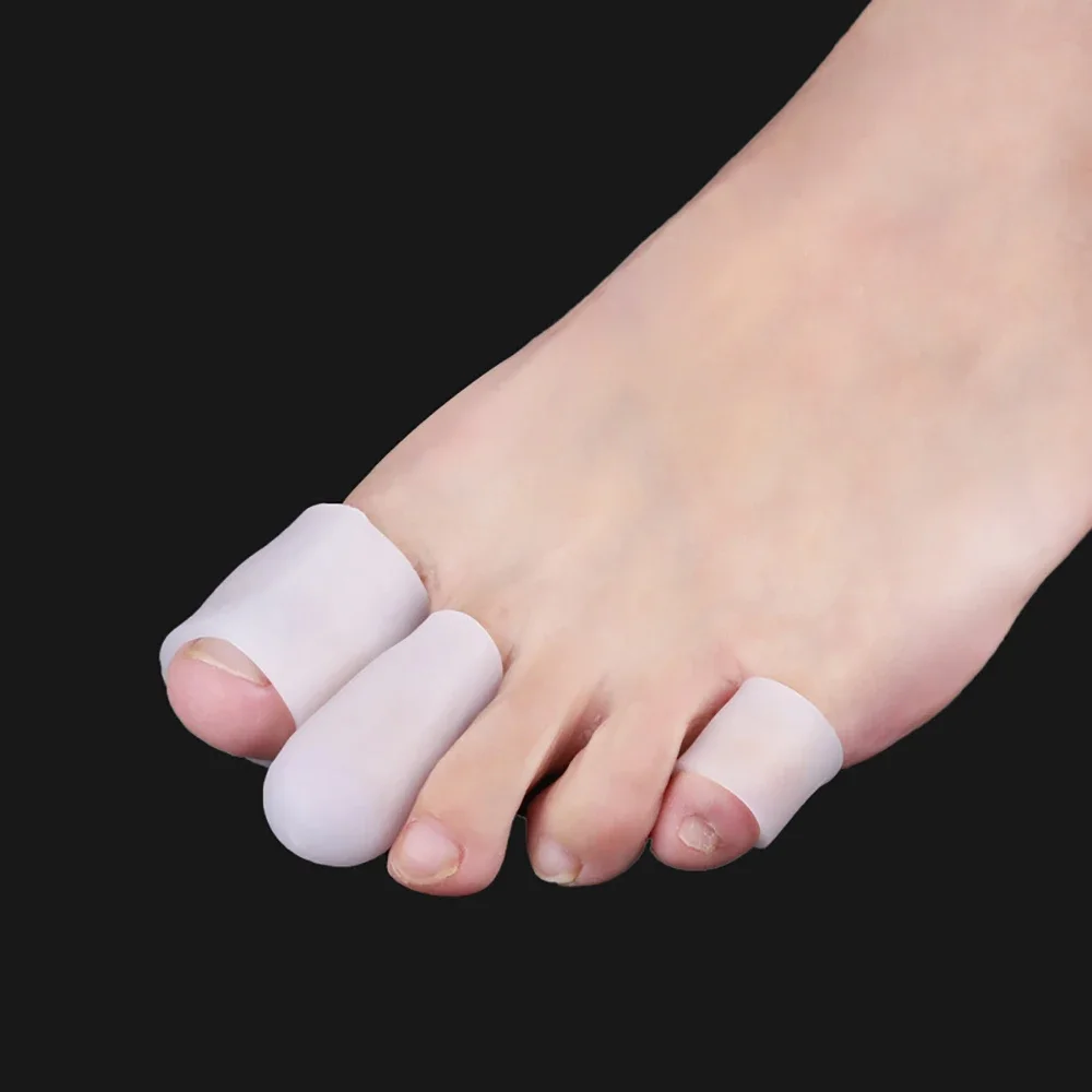 실리콘 발가락 손가락 보호대, 내성 네일 캡 커버, 슬리브 튜브 굳은살 교정기, 발가락 분리기, 발 관리, 2 개 