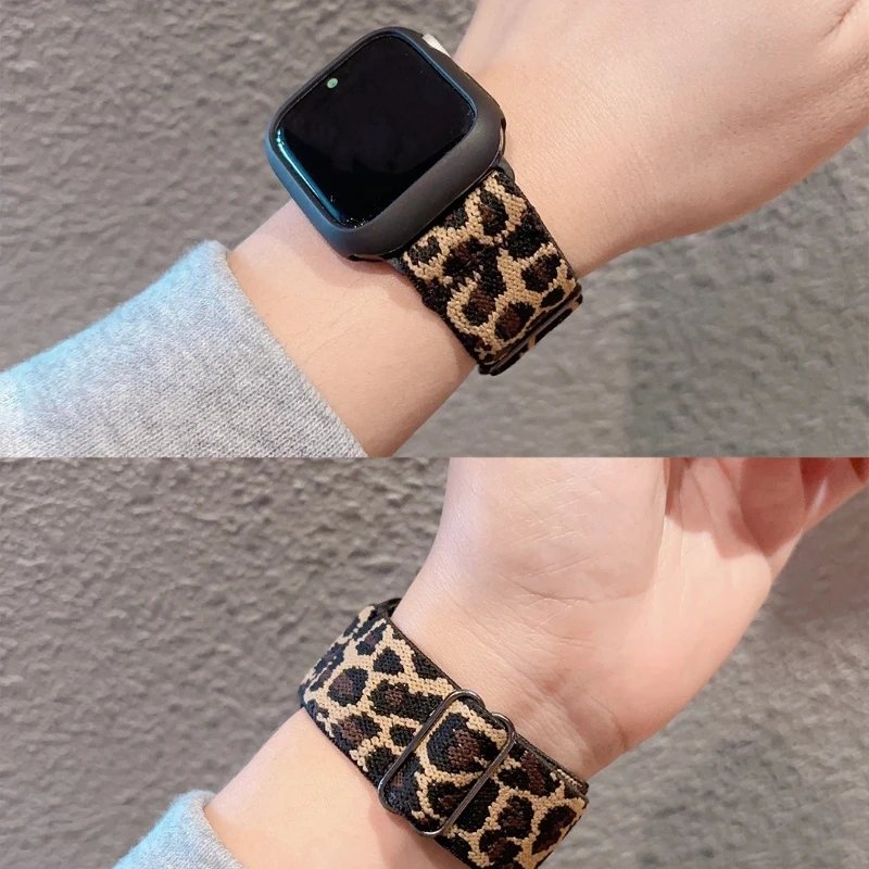 รูปสินค้า สร้อยข้อมือลายเสือดาว ไนลอน สำหรับ Apple Watch ทุกรุ่น