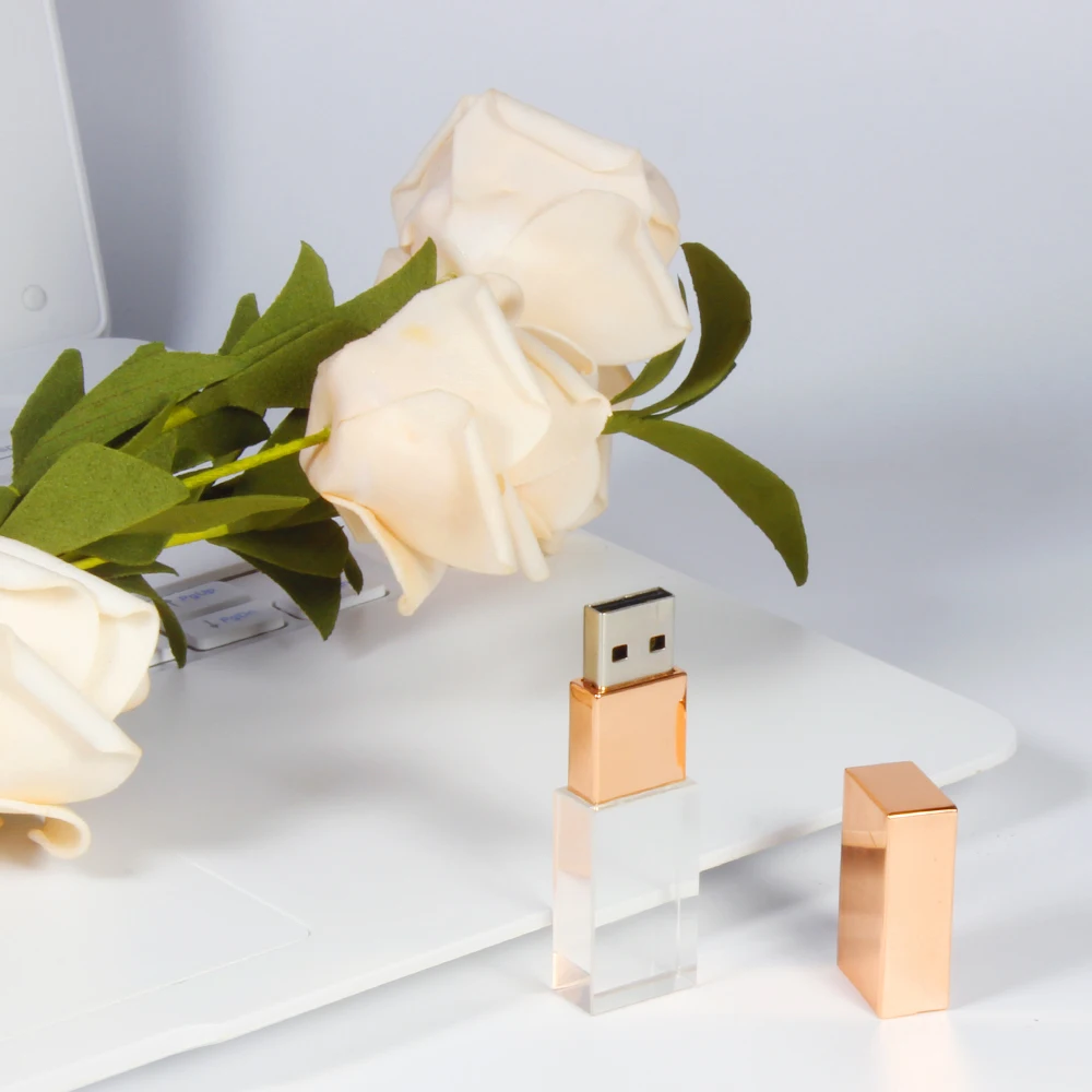 Color custom Gift Box USB Flash Drive 128GB Wedding Gift Pen drives 64GB  Free Logo Memory Stick 32GB 16GB 8GB 4GB U Disk crystal, image size:1000x1000