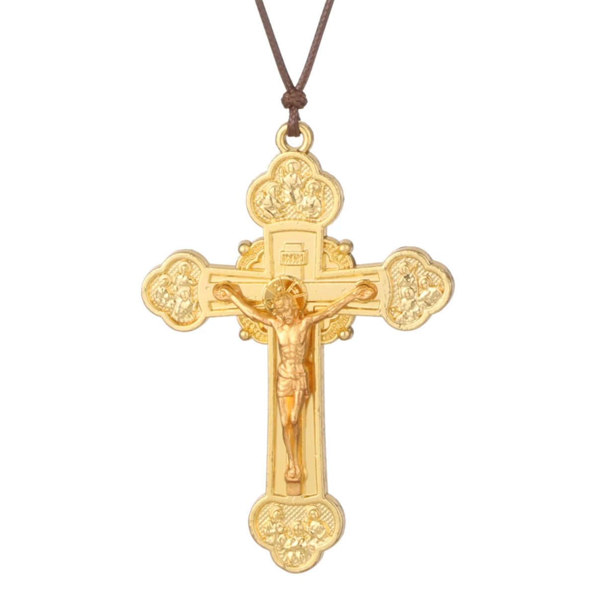 Rosary Making Supplies Catholic 60pcs Alloy Saint Benedict Medal Jesus Crucifix Pendants Rosary Cross Charms For Jewelry Making Crafting Diy Necklace Bracelet Choker, Zinc, No Gemstone Crucifix Charm