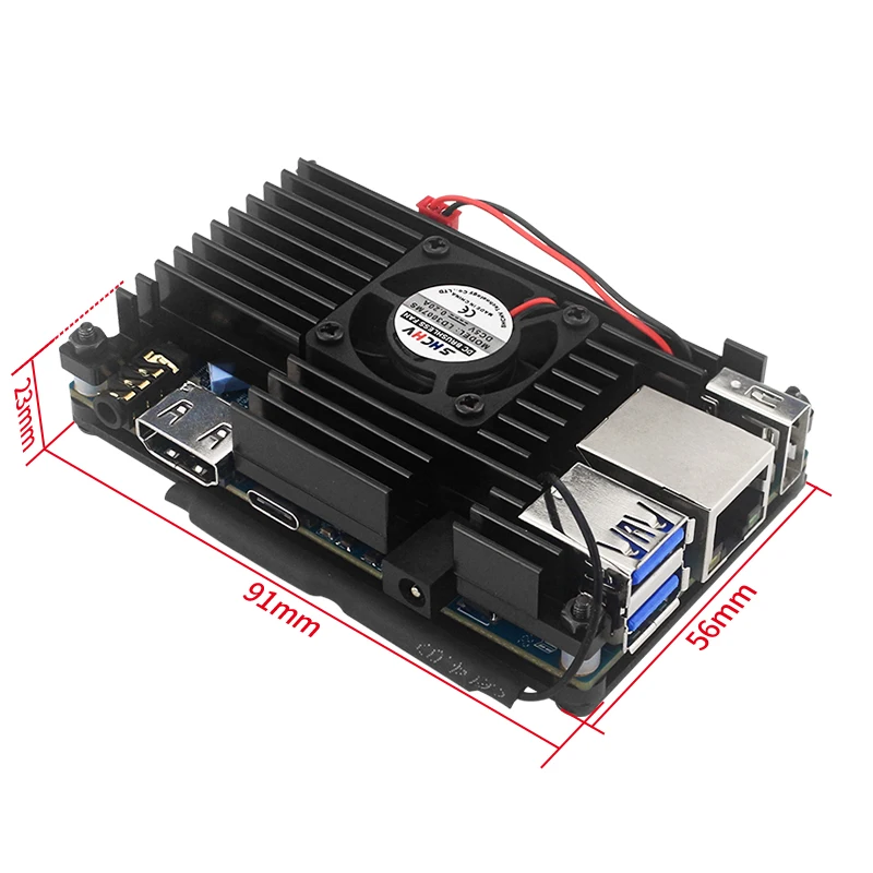 Orange Pi 3 LTS Aluminum Alloy Case with Fan Active Passive Cooling Enclouse Met