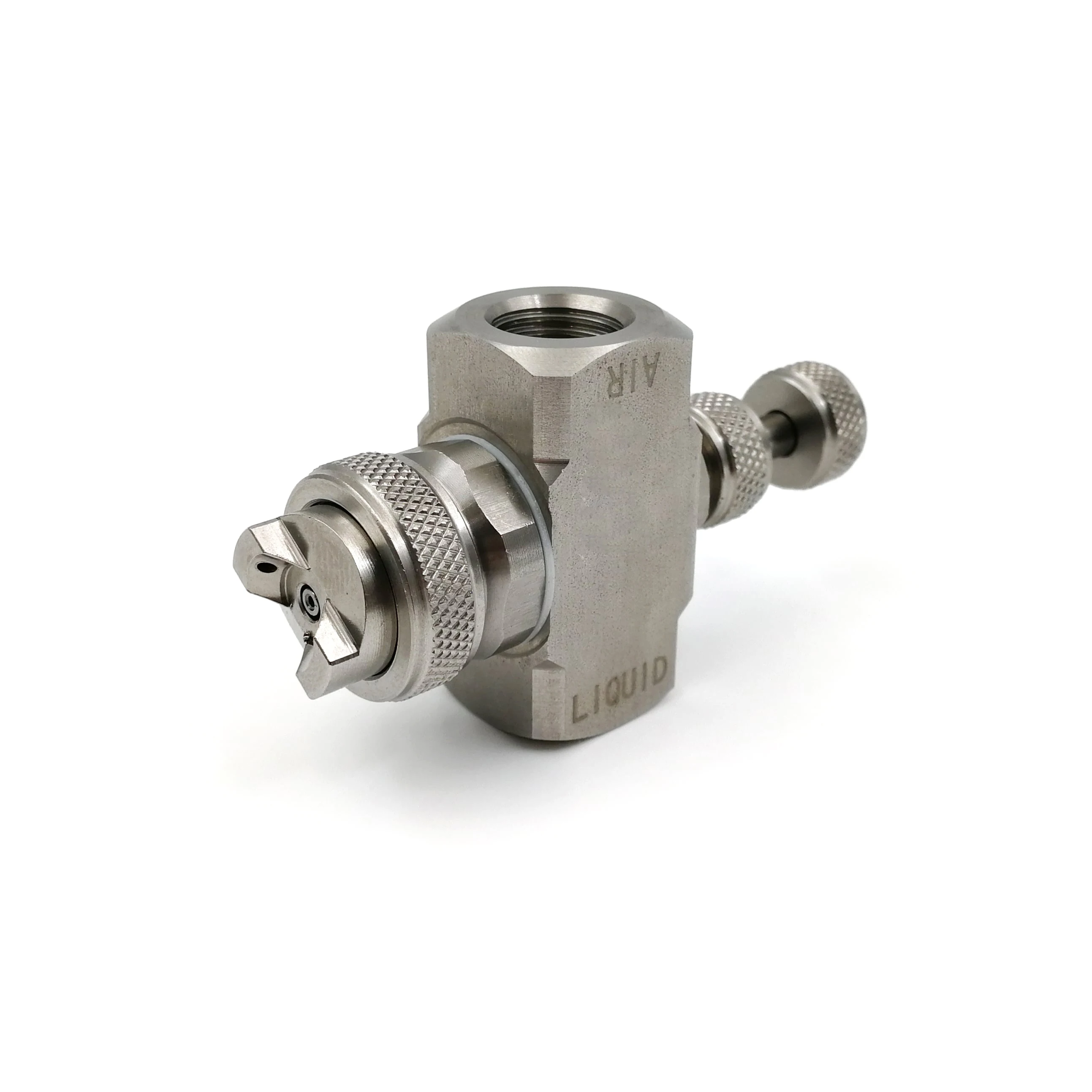 Air Water Mixing atomizing nozzle, Adjustable Air Atomizer Nozzle, Stainless Steel Pneumatic Spray Jet, Two Fluid Nozzle 5