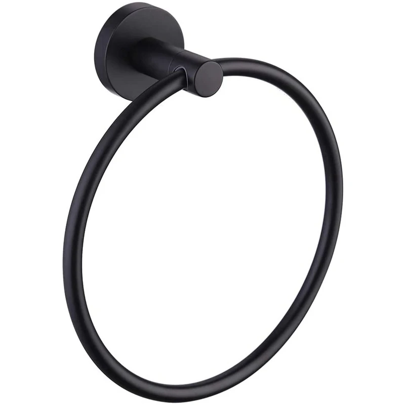 

TOP Towel Ring for Bathroom, Hand Towel Holder Round Towel Hanger Wall Mount 304 Stainless Steel Brushed Finish(Black)