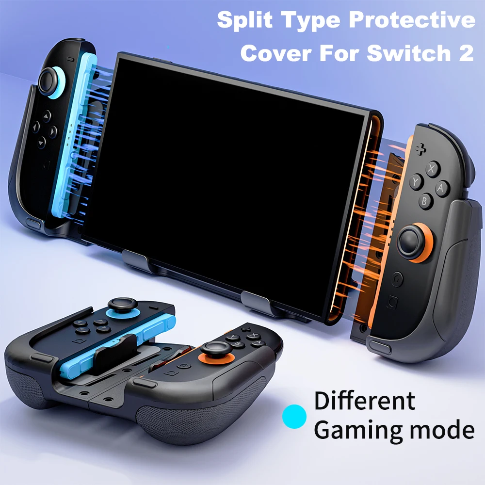 Comfortable All-in-One Protective Cover for Switch 2 With Back Stand & 6 Game Cards Storage Ergonomic Grip for Nintendo Switch 2 1