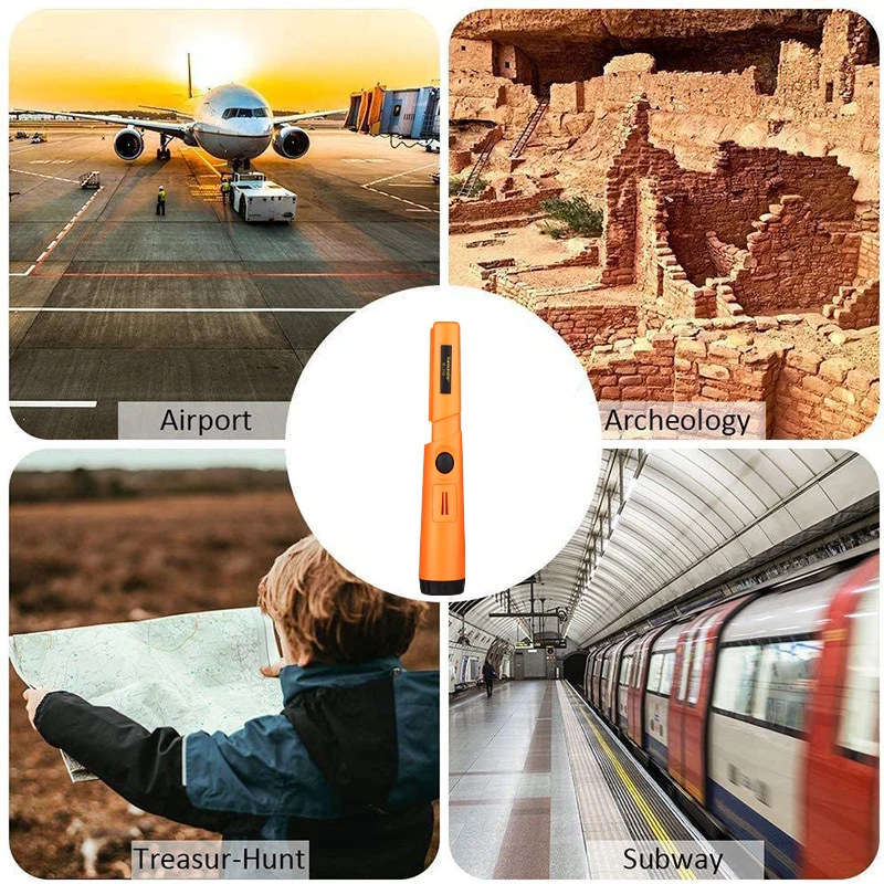 TC 110 Handheld Metal Detector Portable 360 Positioning Rod Detector IP68 Waterproof Pinpoint Sound Vibrate Alarm