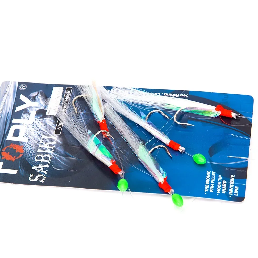 Heißer Verkauf Sabiki Soft Fishing Köder Rigs Köder Jigs Köder Feder köder Hering Köder hochwertige Rigs mit 6 Haken Teilen – Detail 26