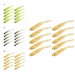 Useful Fishing Lures Lightweight Widely Used 3D Fork Tail Artificial Baits  Soft Lures    Artificial Baits 10Pcs