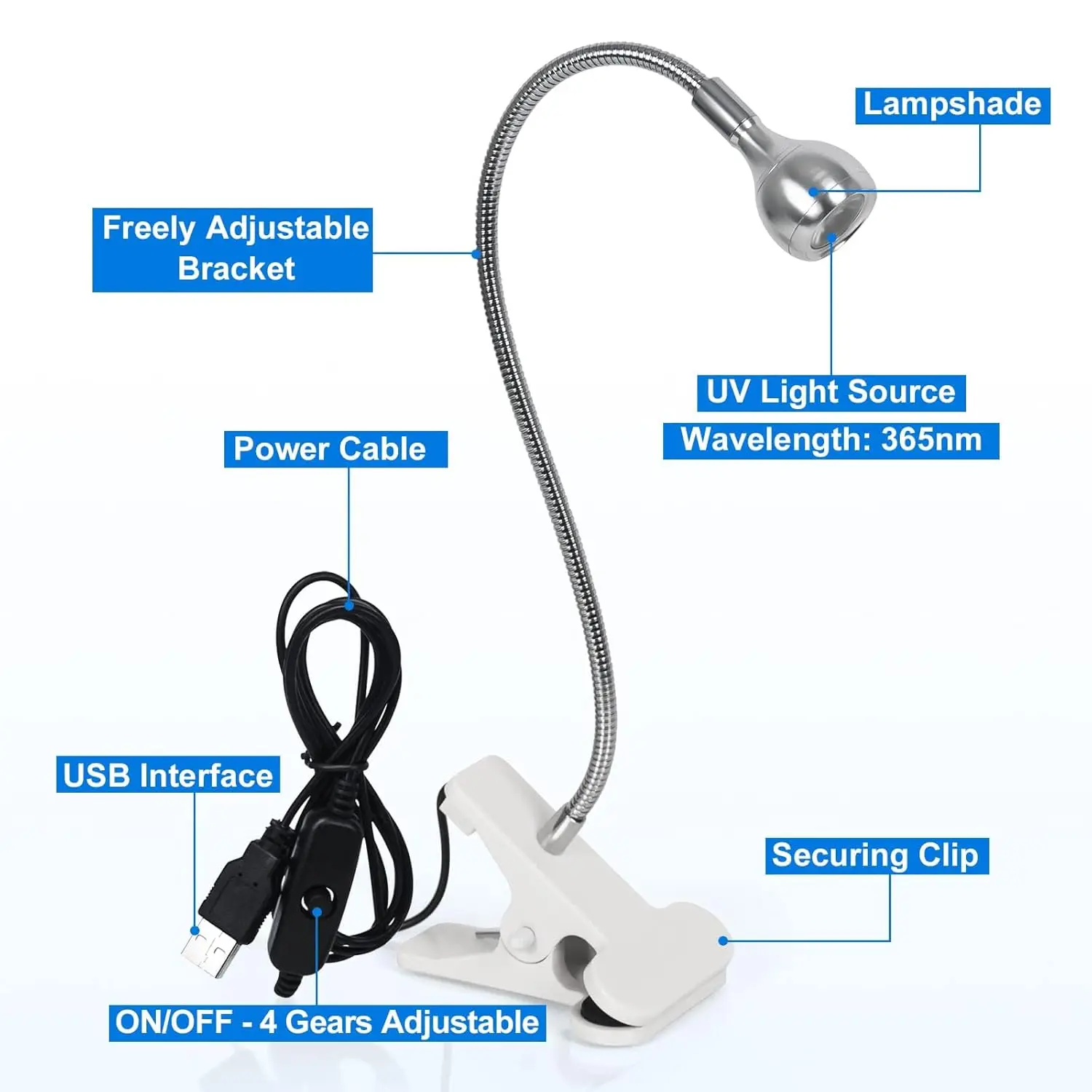 네일아트 네일 라이트 홀더 360도 회전식 건조기 광택 라이트 빠른 건조 빠른 경화 UV LED 라이트