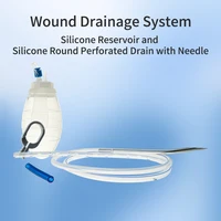 KranVer 1PC Closed Wound Drainage System Round Perforated Drain with Trocar and Silicone Reservoir for Wound Drainage Surgical 1