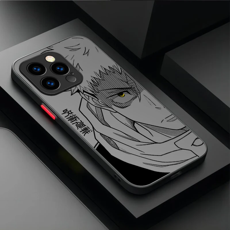 Jujutsu Kaisen Matte Finish Phone Case with Gojo Satoru and Yuta Design