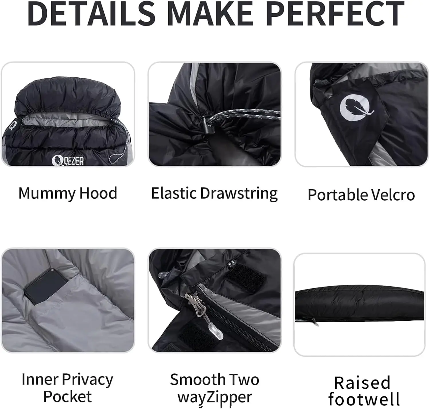 Sleeping Bag for Adults 600 Fill Power Cold Weather Bag Ultralight Sleeping with Compression Sack for Backpack