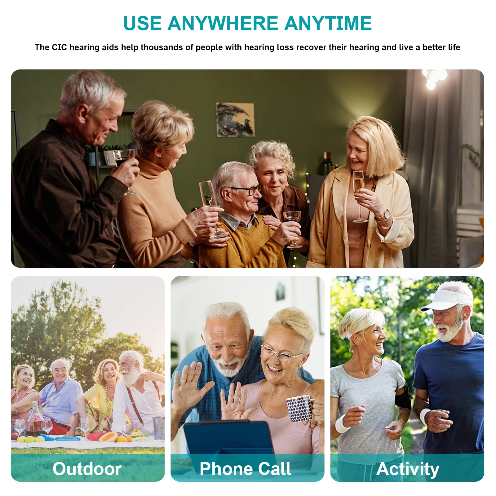 Hearing Aid Elderly Rechargeable Deafness The Listening Device Mini Wireless Sound Amplifier Invisible Hearing Aids Headphones 5