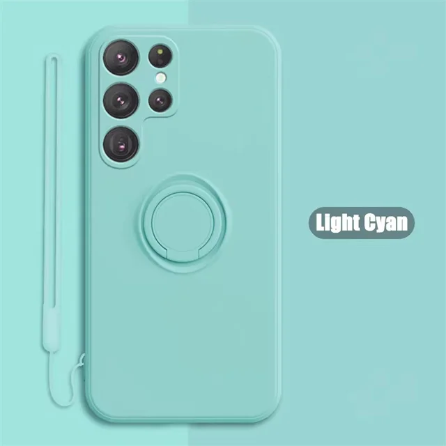 Magnetic Ring Holder Liquid Silicone Phone Case