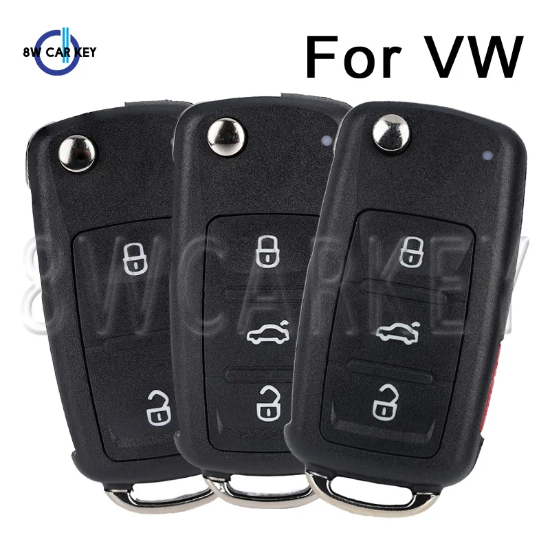 Car Key Shell Folding Remote Car Key Shell Case For VW Volkswagen Tiguan Passat CC Golf Mk6 SEAT for Skoda Octavia 5K0837 202AD Car Key
