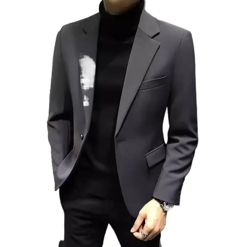 Slim Fit Casual Style Gold Thread Embroidered Youth Fashionable Spring Autumn Business Suit Jacket Korean Version Single Button