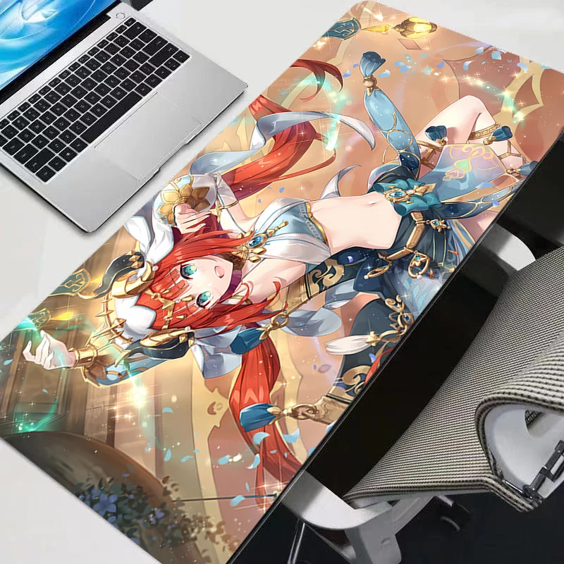 Desk Mat Gamer Mousepads Genshin Impact Nilou Pc Mouse Pad Office Desk Pads Large Mousepad Non-slip Mouse Mats For Computer XXL 4