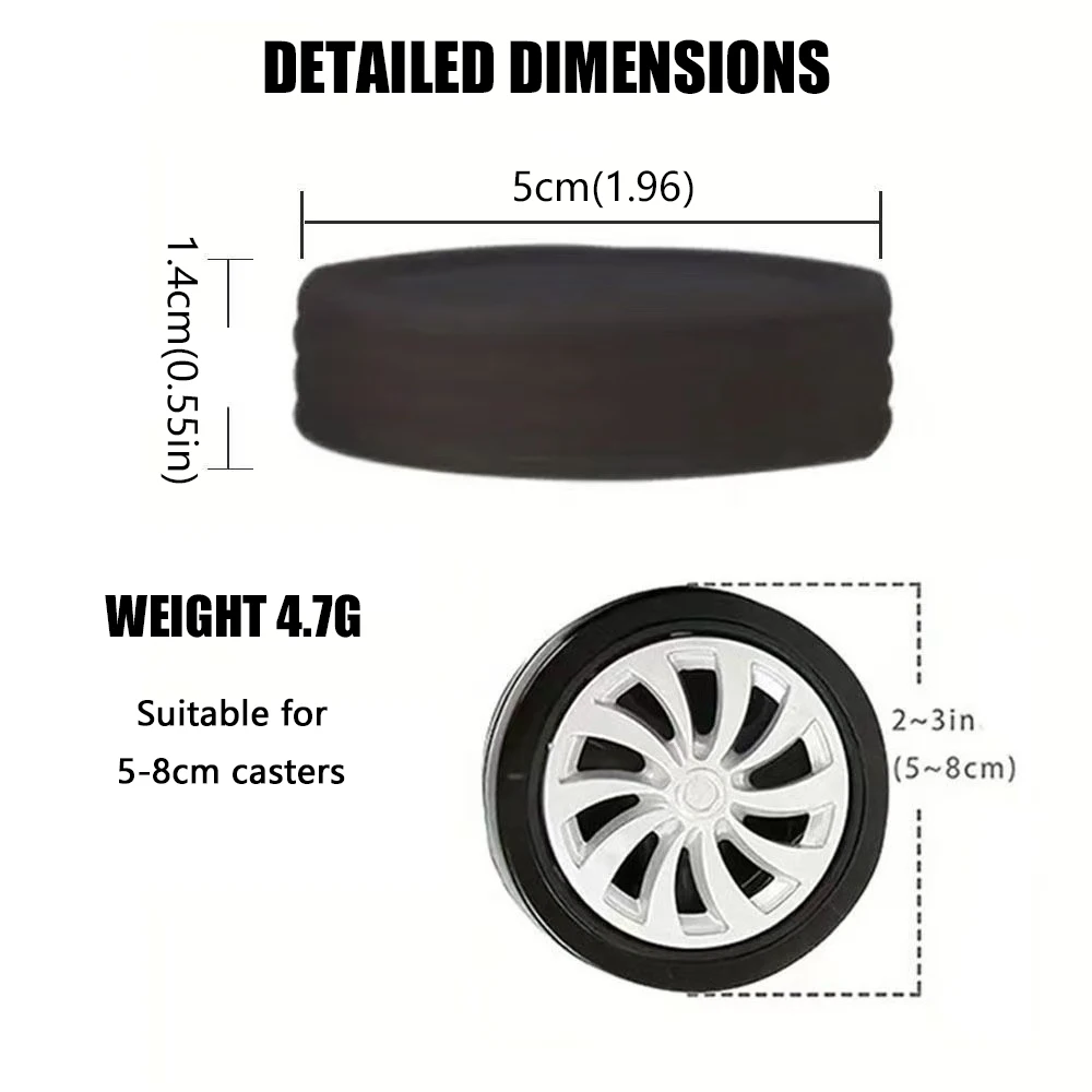 32/8Pcs Silicone Wheels Protector For Luggage Reduce Noise Travel Luggage Wheels Cover Accessories