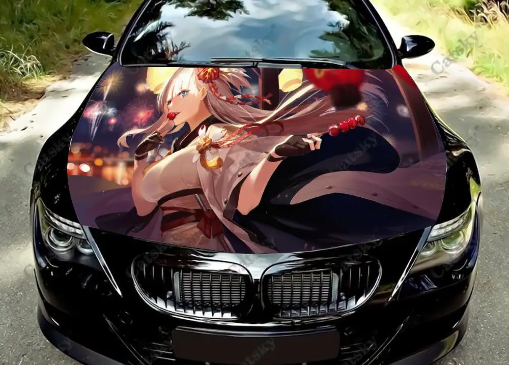 

Azur Lane Anime Girl Print Car Hood Vinyl Stickers Wrap Vinyl Film Engine Cover Decals Sticker Car Auto Accessories Decoration