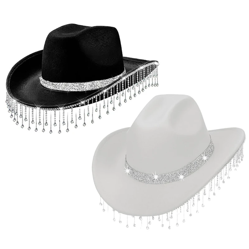 

Cowboy Hat Womens Rhinestones Hat Western Cowgirl Hats Party Props Costume