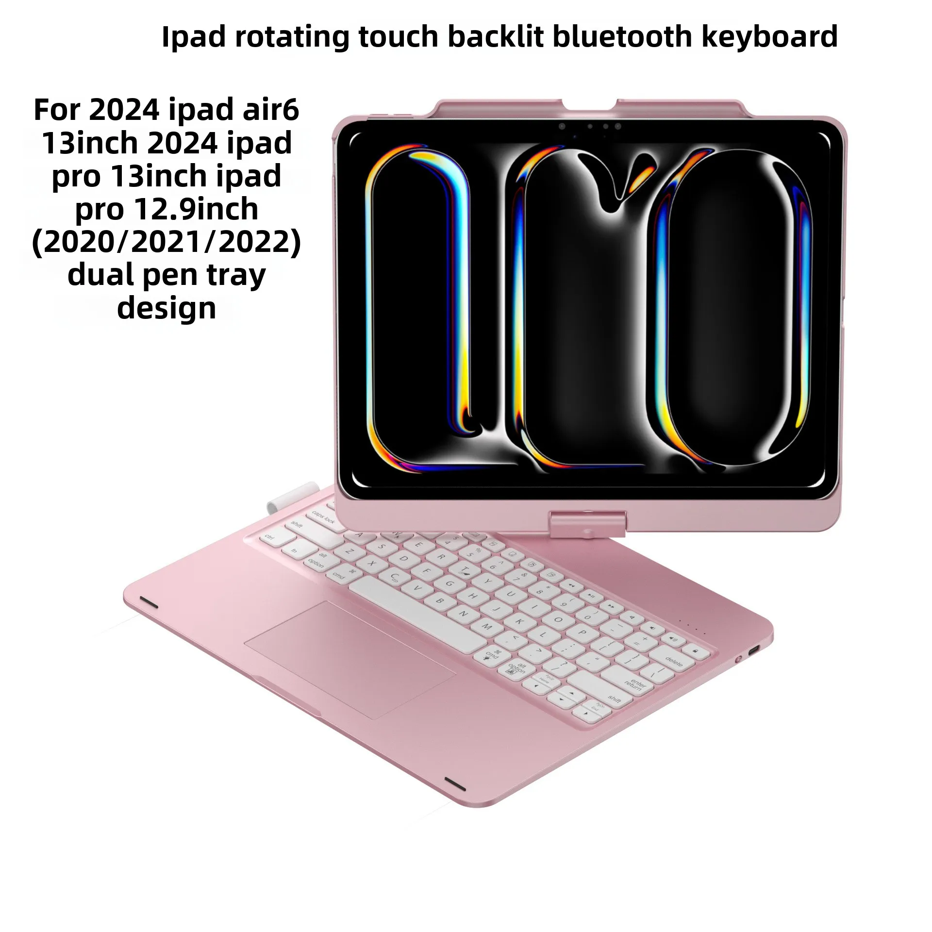 Suitable for ipadpro13 inch touch backlight bluetooth keyboard ipad pro12.9 inch pen slot tablet