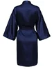 Robe de mariée d'équipe de fête de mariage, sans lettres, Kimono, pyjama en Satin, peignoir uni de demoiselle d'honneur, SP088