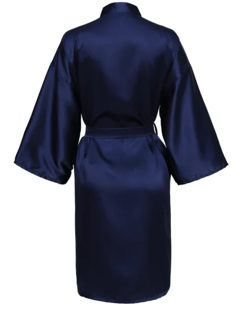Robe de mariée d'équipe de fête de mariage, sans lettres, Kimono, pyjama en Satin, peignoir uni de demoiselle d'honneur, SP088