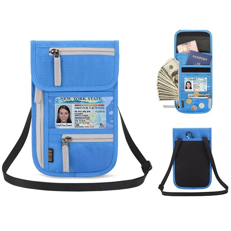 New Overseas Travel Passport Bag Multi functional Hanging Neck Document
