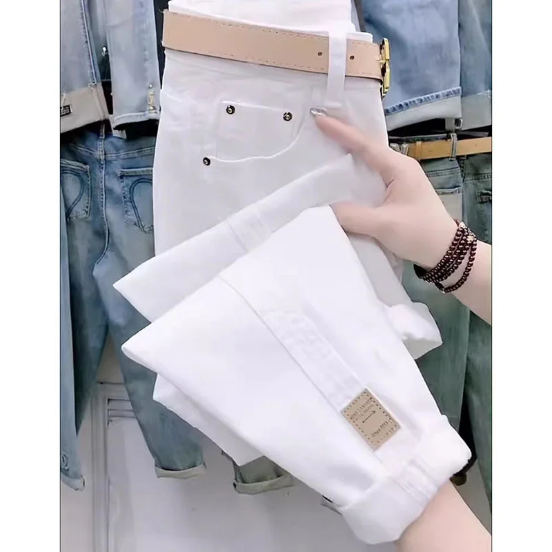 2025 New Spring Summer White Jeans Women's Loose All-Match Casual High Waist Denim Harun pants Female Cowboy Trousers 6