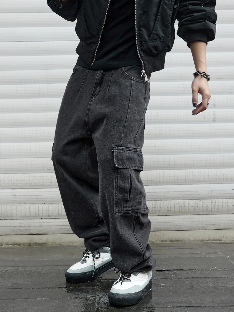 Y2k New Baggy Jeans Male Hip Hop Harajuku Trousers Wide Leg Denim Pants Men's Jeans Streetwear Korean Oversize Cargo Pants 2