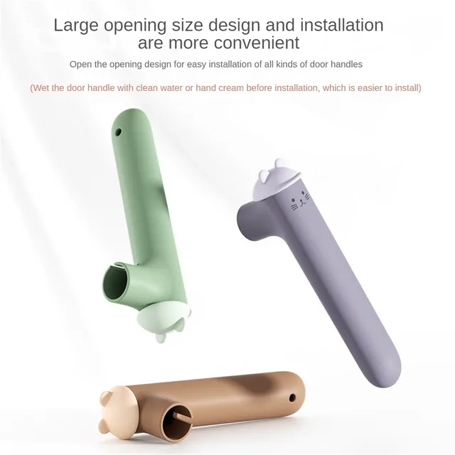 Ütközésgátló Szilikon Ajtógomb Ajtófogantyú Védőpad Baba Biztonsági Hüvelyek Védő Háztartás Hidegálló Fogantyú - Image 2