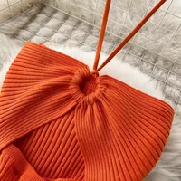 YuooMuoo Chic Fashion Sexy Package Hips Split Knitted Summer Dress 2025 Women Slim Elastic Bodycon Party Dress Streetwear Outfit - Image 6